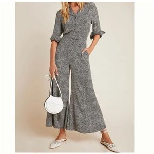 Anthro wideleg jumpsuit 0P